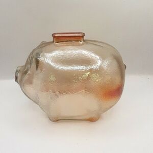 Vintage Anchor Hocking Glass Piggy Bank Light Amber